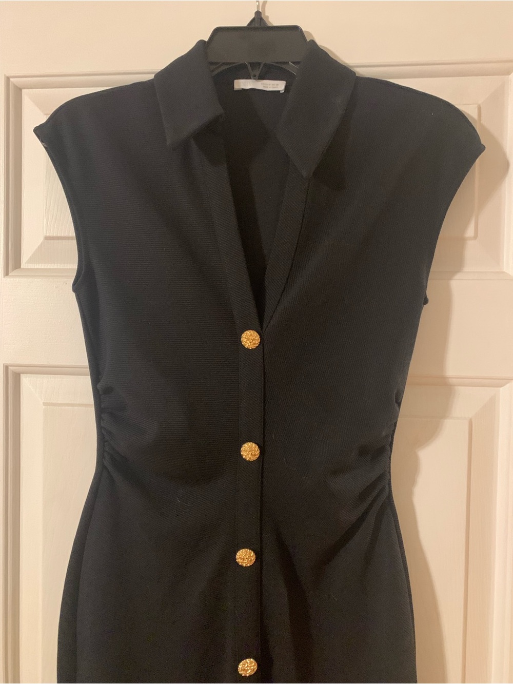Zara Sleeveless Black Button-Front Women's dress SZ S